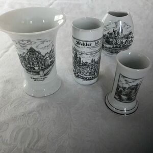 Elegant Black and White Porcelain Vase Set